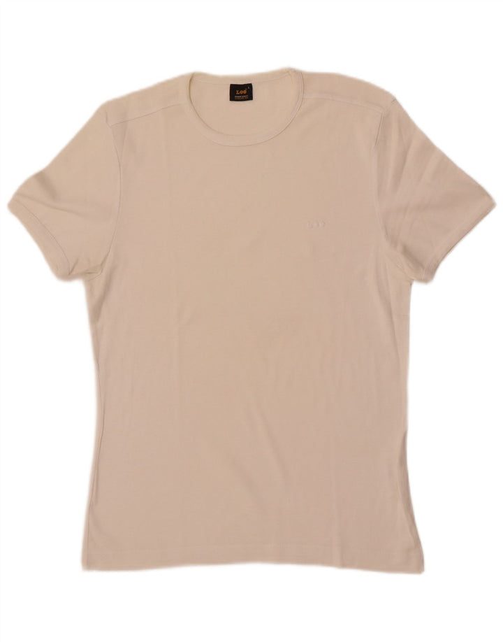 T-shirt damski Lee Top UK 14, duży, biały, bawełniany
