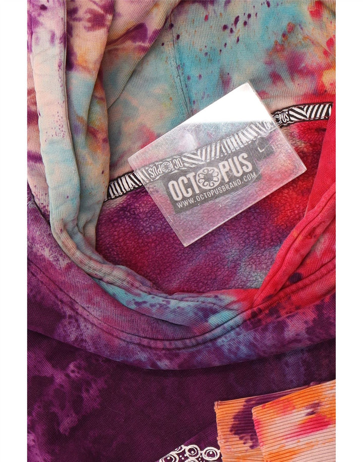Męski sweter z kapturem i grafiką Octopus, duży, wielobarwny krawat
