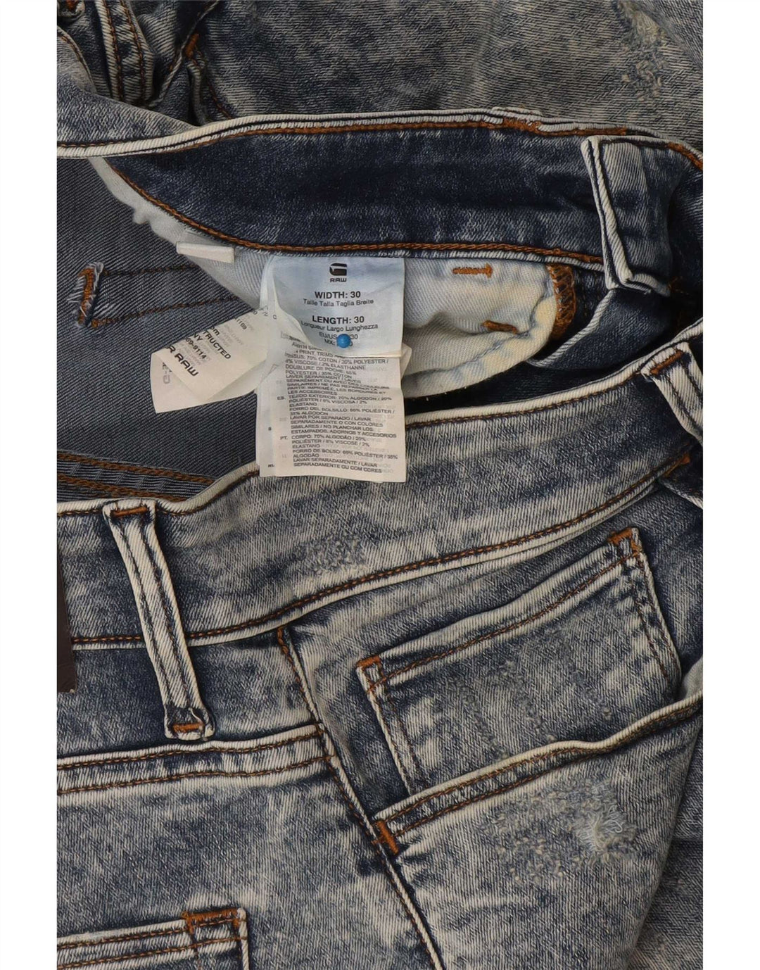 Męskie jeansy slim G-Star W30 L30 Niebieskie bawełniane