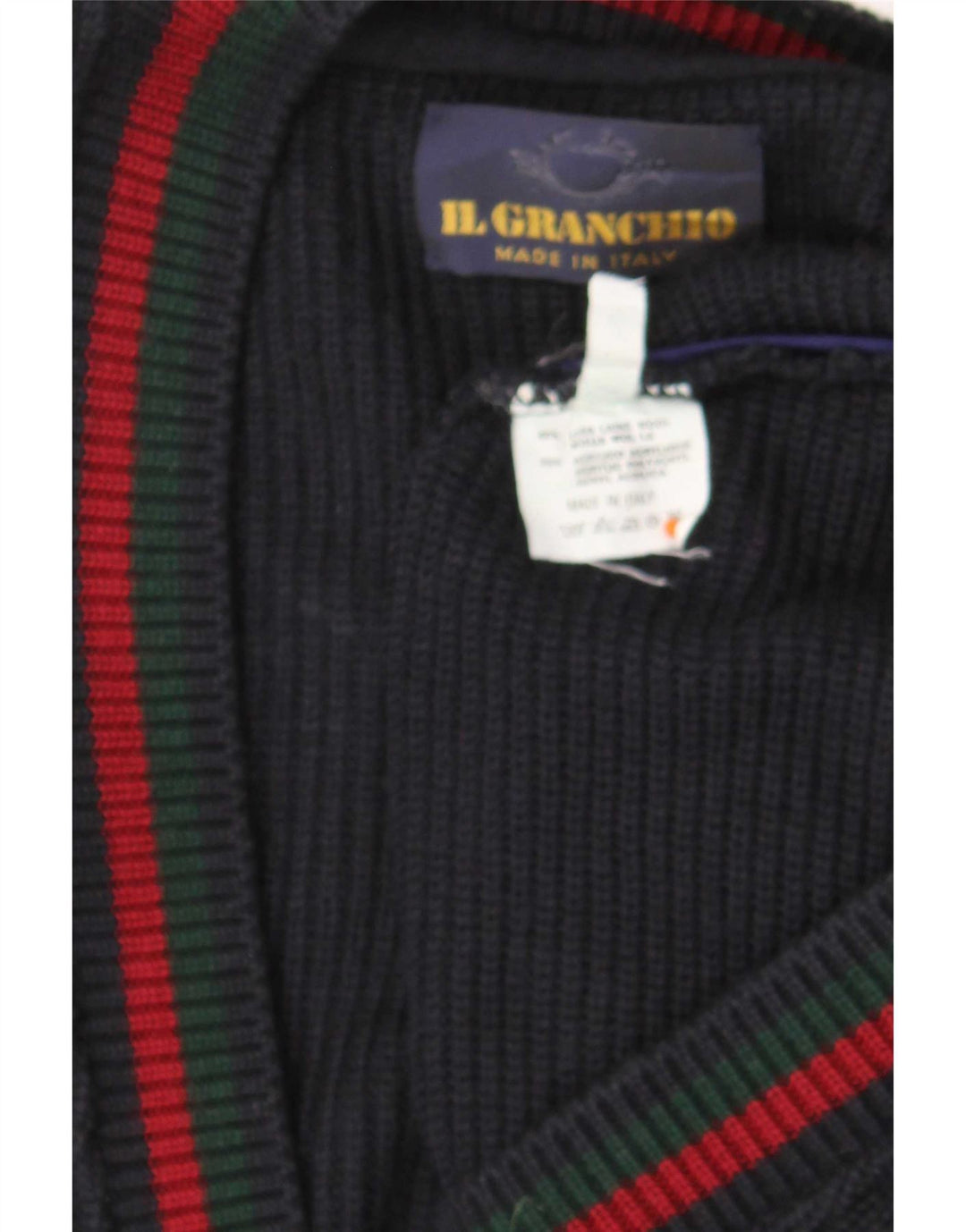 Il Granchio Męski sweter rozpinany XL Granatowa, geometryczna wełna