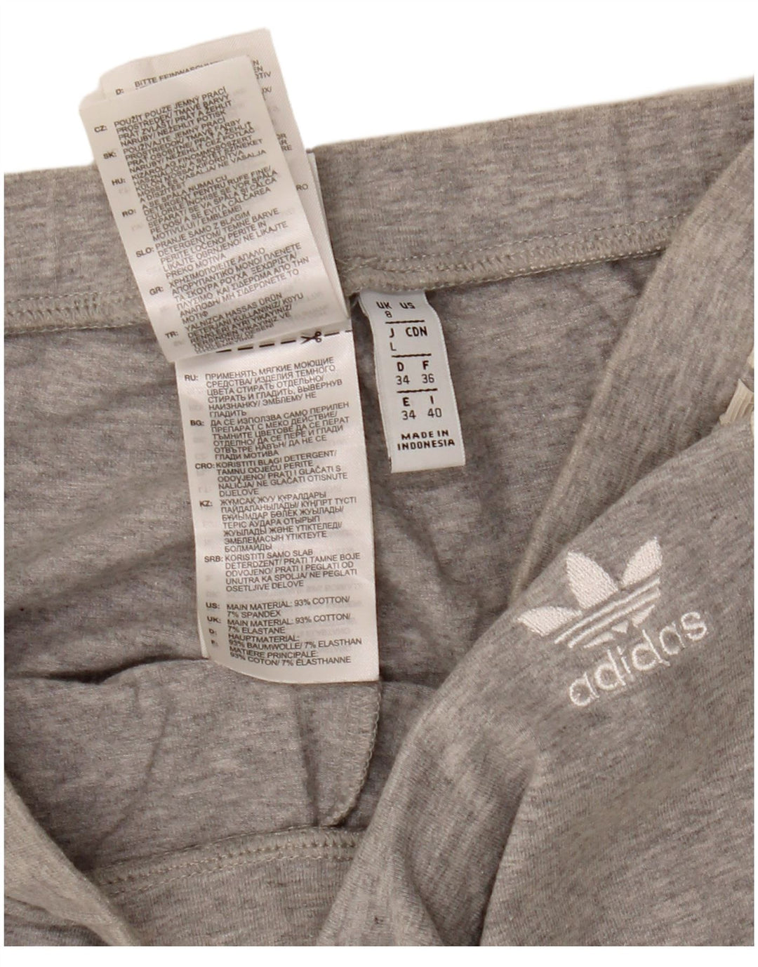 Legginsy Damskie Adidas UK 8 Małe Szare Nakrapiane Bawełny