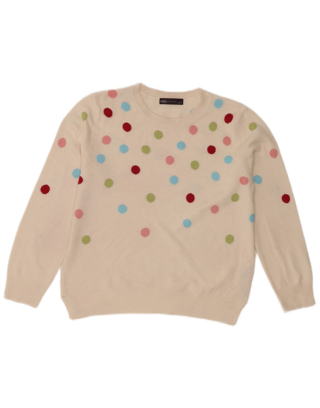 Marks & Spencer Damski sweter z wycięciem pod szyją, UK 12, średni złamanej bieli