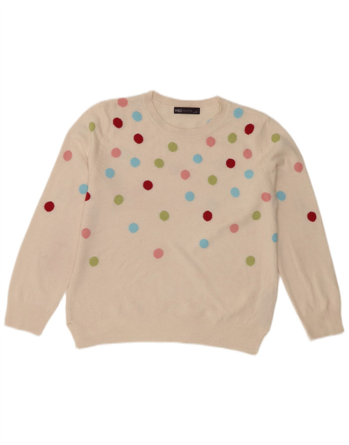 Marks & Spencer Damski sweter z wycięciem pod szyją, UK 12, średni złamanej bieli