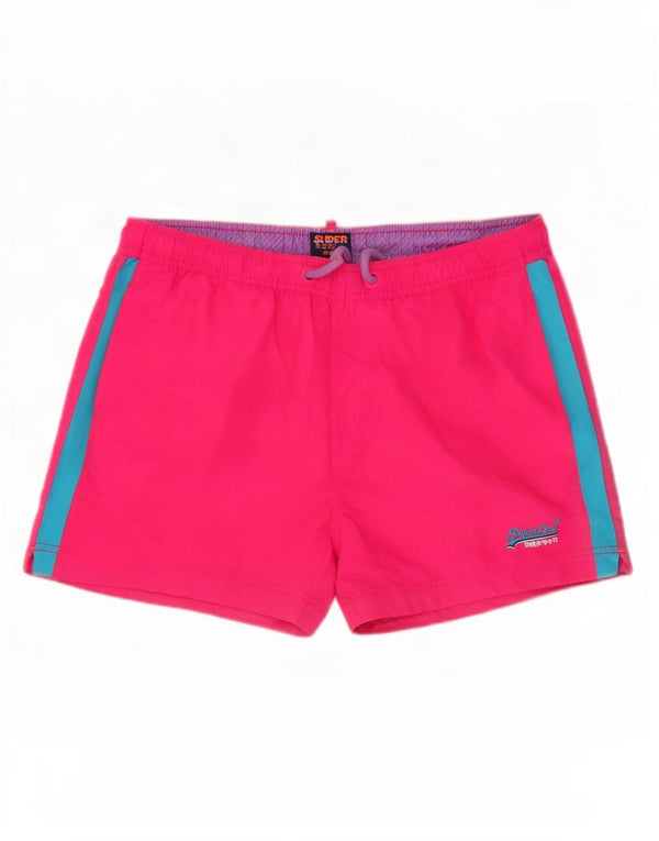 Męskie spodenki kąpielowe Superdry XL, różowe, poliestrowe bloki kolorów
