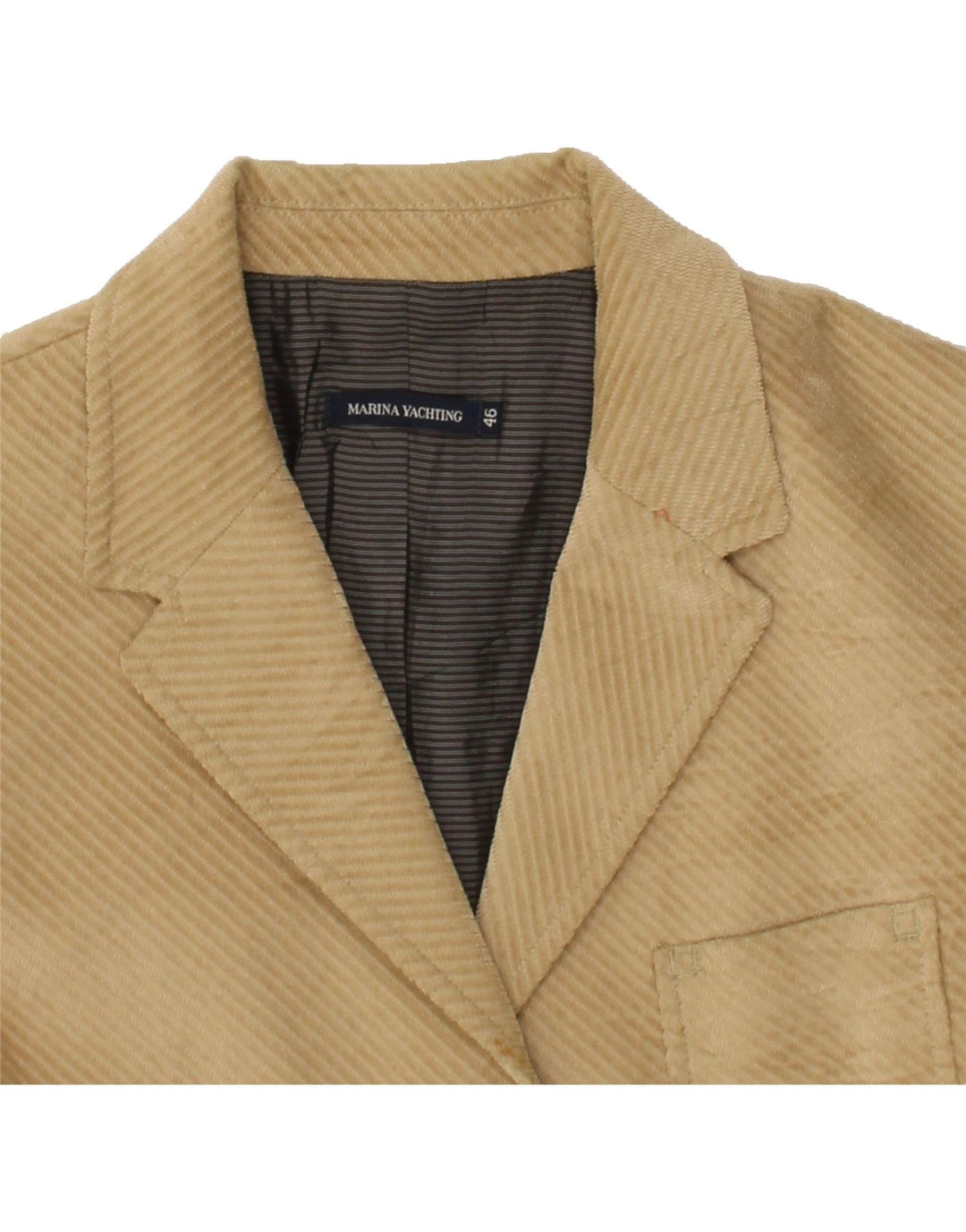 MARINA YACHTING Womens 3 Button Blazer Jacket IT 46 Large Beige Vintage Marina Yachting and Second-Hand Marina Yachting from Messina Hembry 