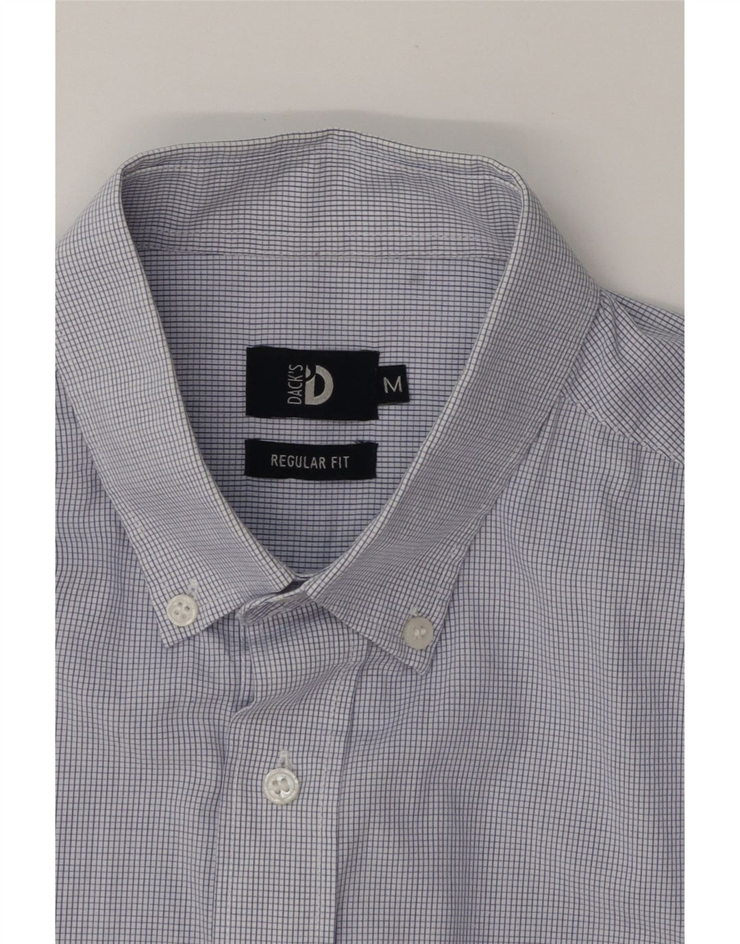 DACK'S Mens Regular Fit Shirt Medium Blue Check Cotton Vintage Dack's and Second-Hand Dack's from Messina Hembry 