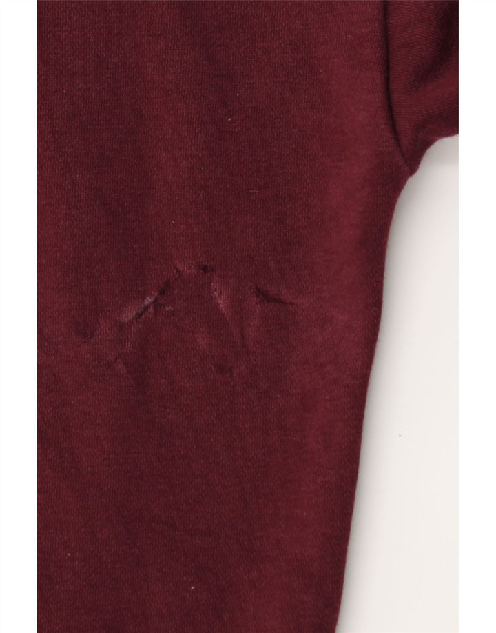 Damska bluza oversize Adidas Jumper UK 10 Small Burgundowa bawełna