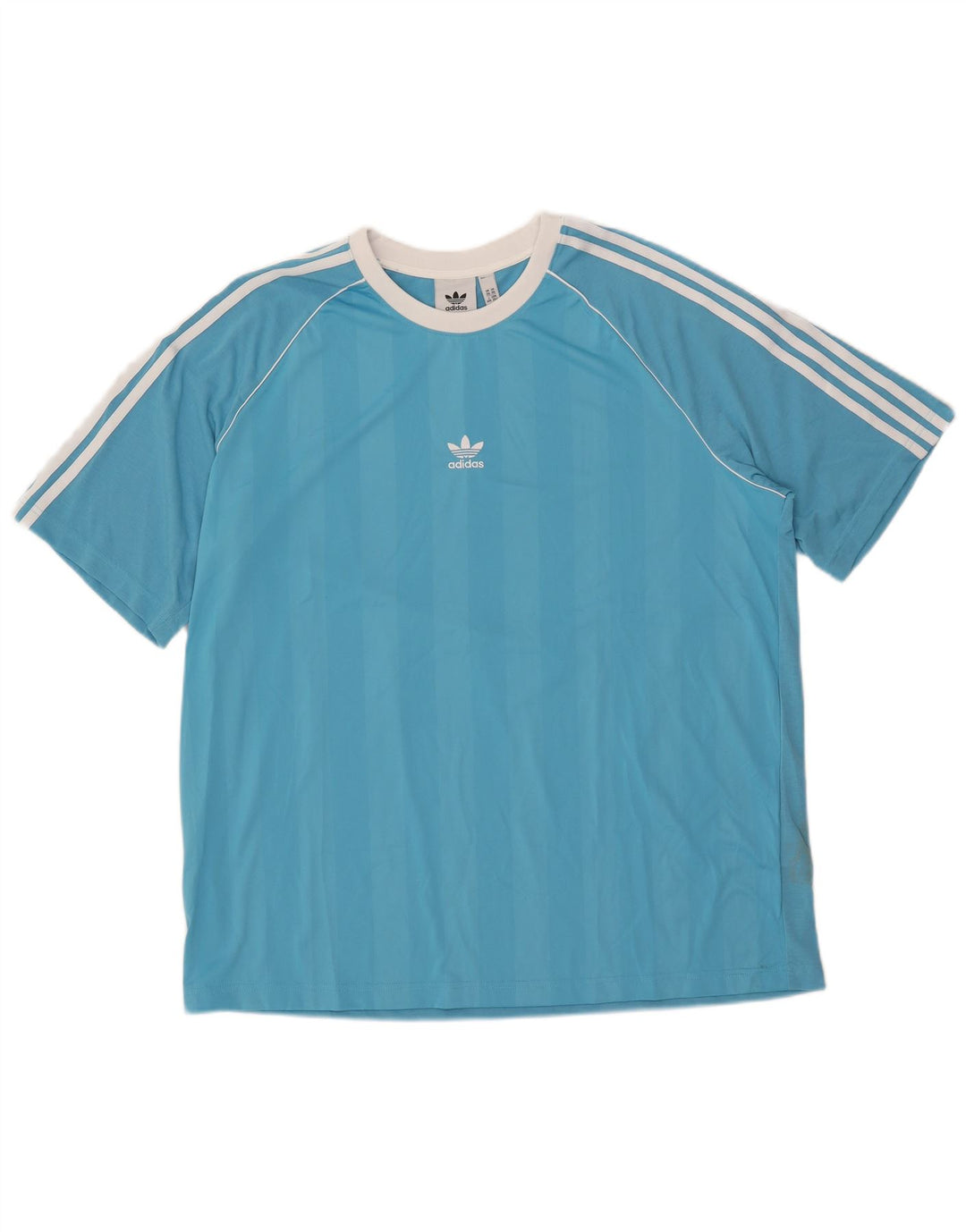 Adidas Męska koszulka Top 2XL z poliestru w niebieskie paski