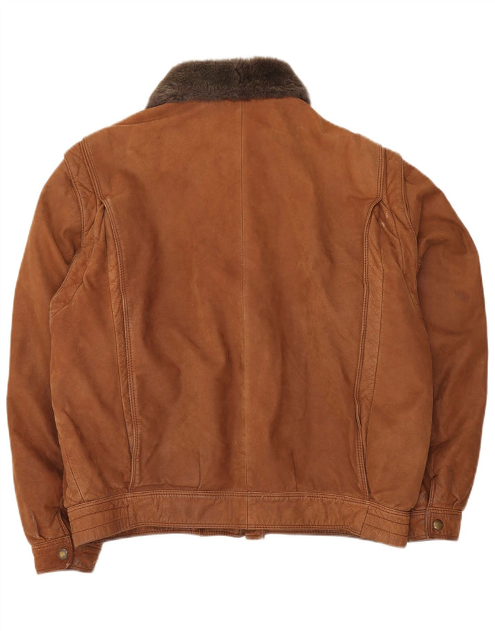 Męska kurtka skórzana VINTAGE IT 52 XL w kolorze brązowym