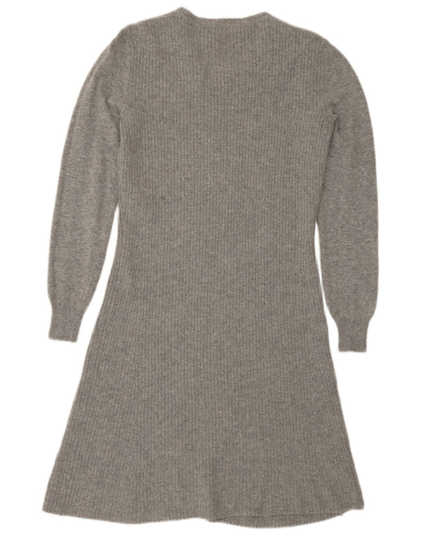 MAX MARA Womens Weekend Long Sleeve Jumper Dress UK 14 Medium Grey