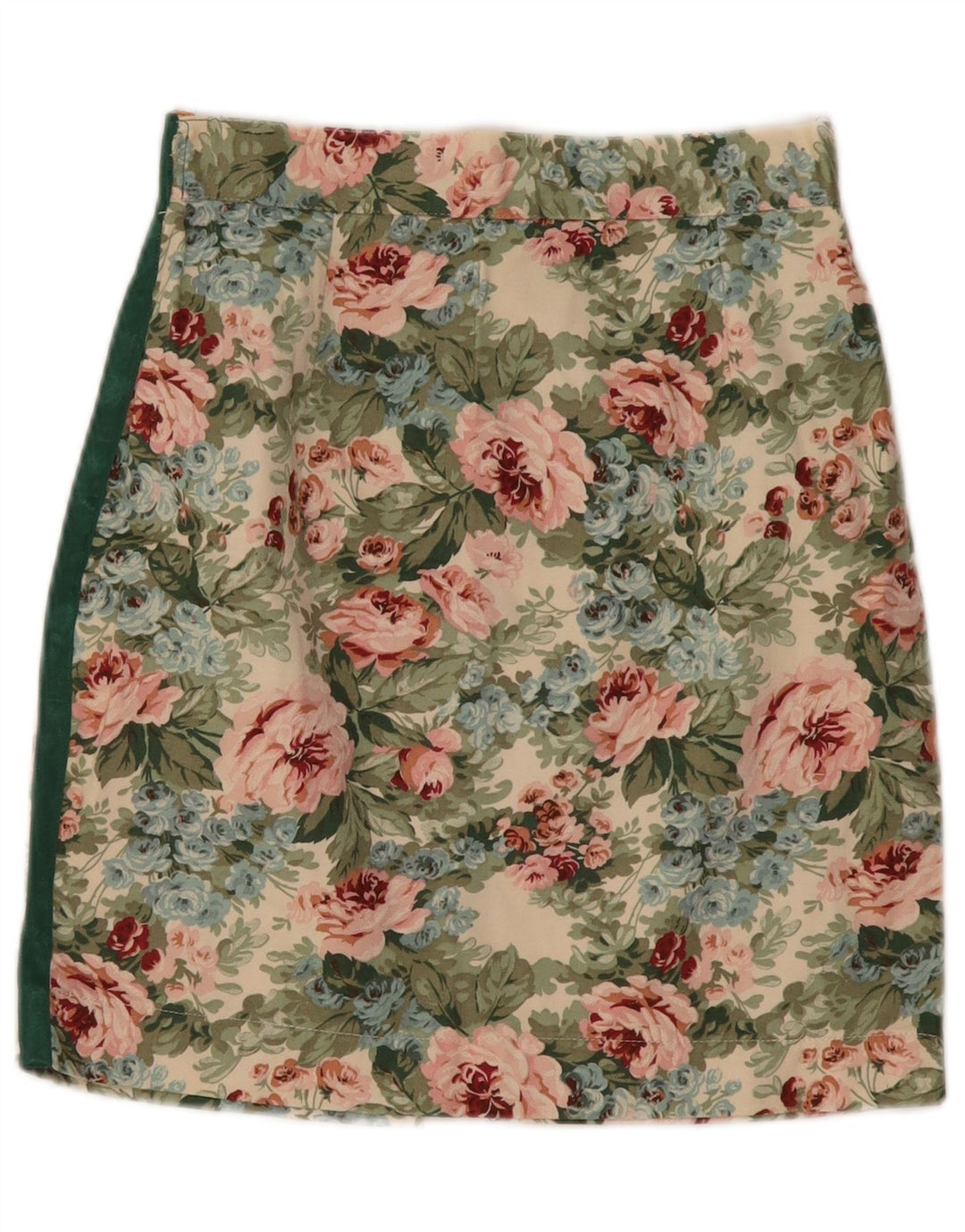 Vintage damska mini spódniczka mała W26 wielobarwna w kwiaty
