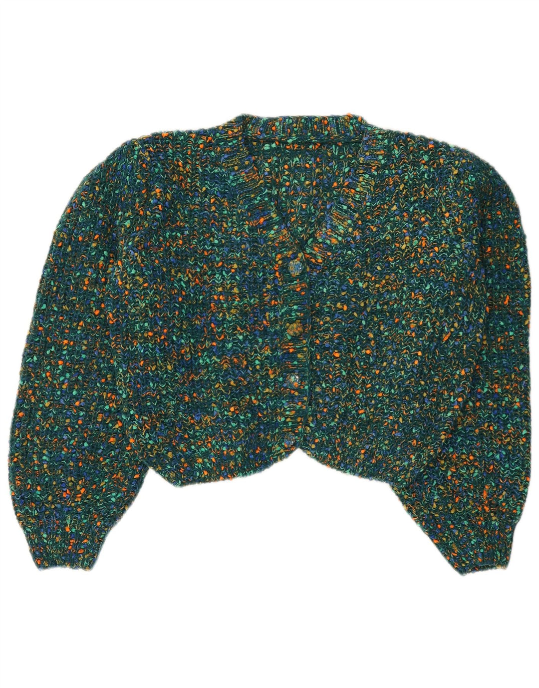 Sweter damski Cider Crop Cardigan UK 16, duży, zielony, nakrapiany poliester