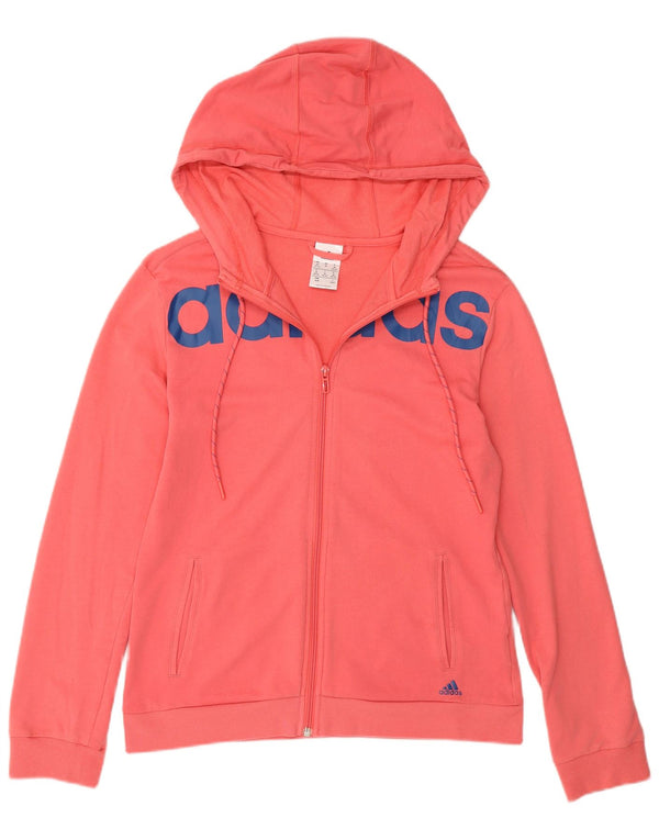 Damski sweter Adidas z grafiką i zamkiem błyskawicznym UK 12/14 Średni różowy bawełniany