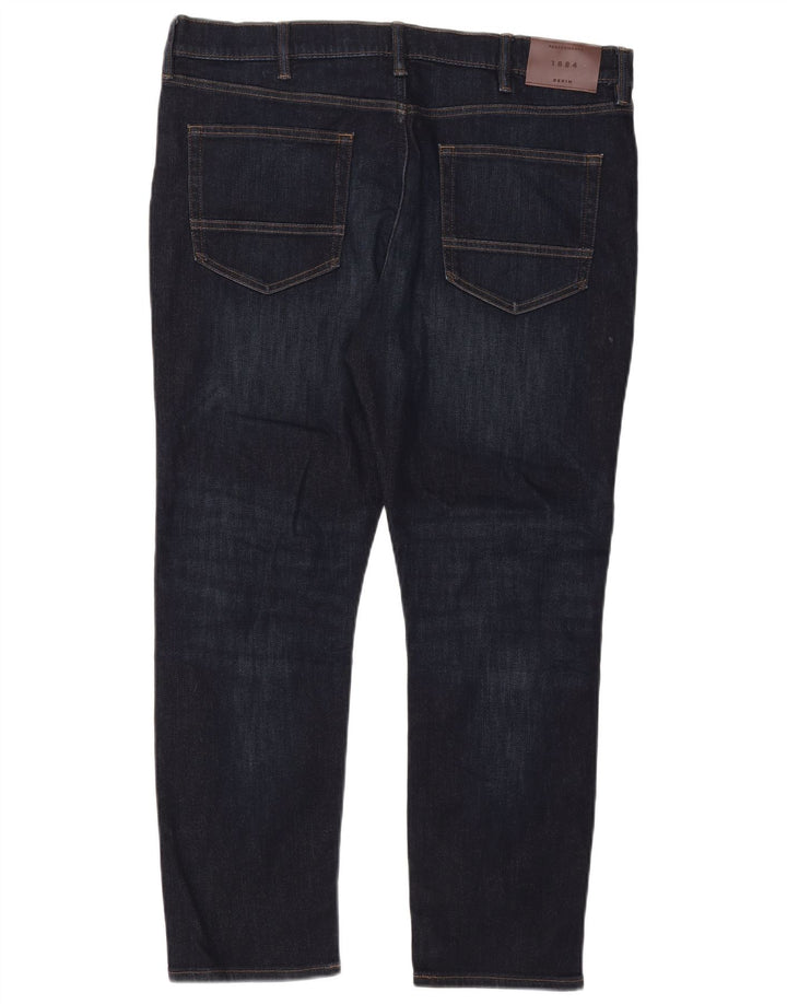 Marks & Spencer Męskie jeansy slim W38 L29 Granatowe, bawełniane