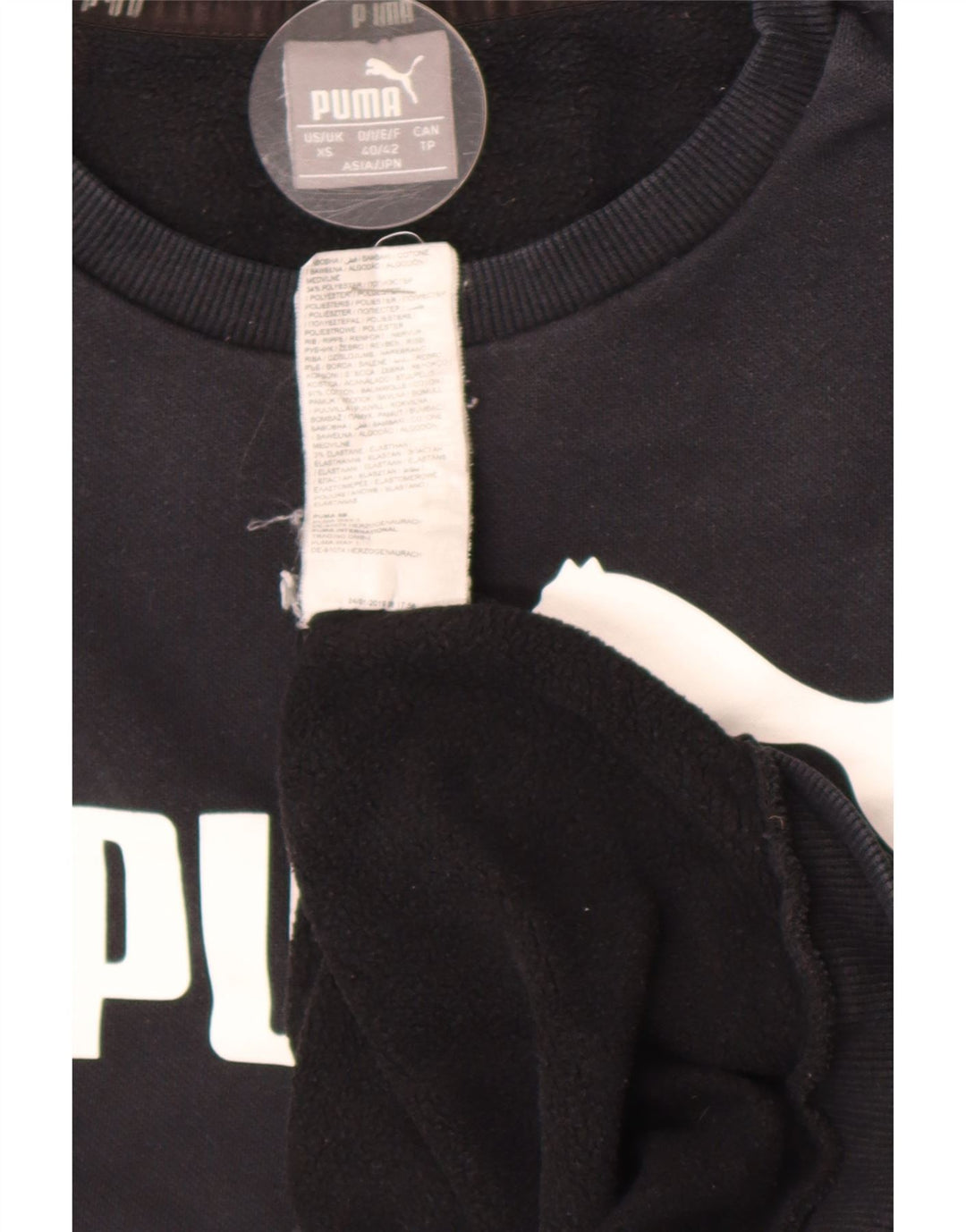 Męska bluza z grafiką Puma, sweter XS, czarna bawełna