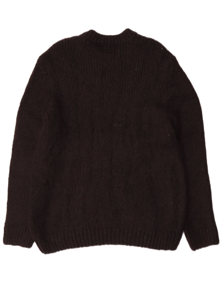 Męski sweter z okrągłym dekoltem Zara, duży czarny poliester