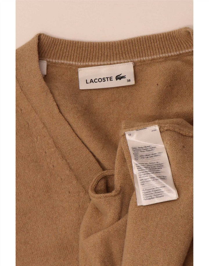Lacoste Damski sweter rozpinany rozmiar 38 Średni beżowy wełniany