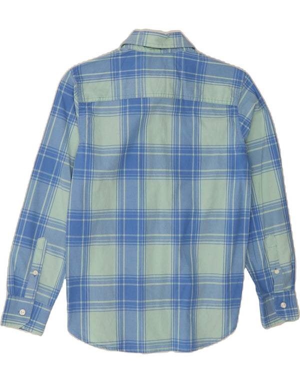 GAP Boys Shirt 8-9 Years Blue Plaid Cotton
