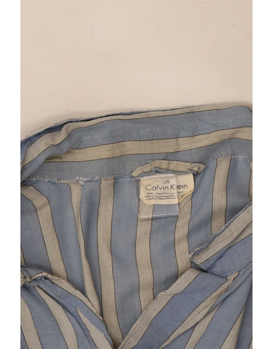 Męska koszula pulowerowa Calvin Klein z krótkim rękawem, duża, bawełniana w niebieskie paski