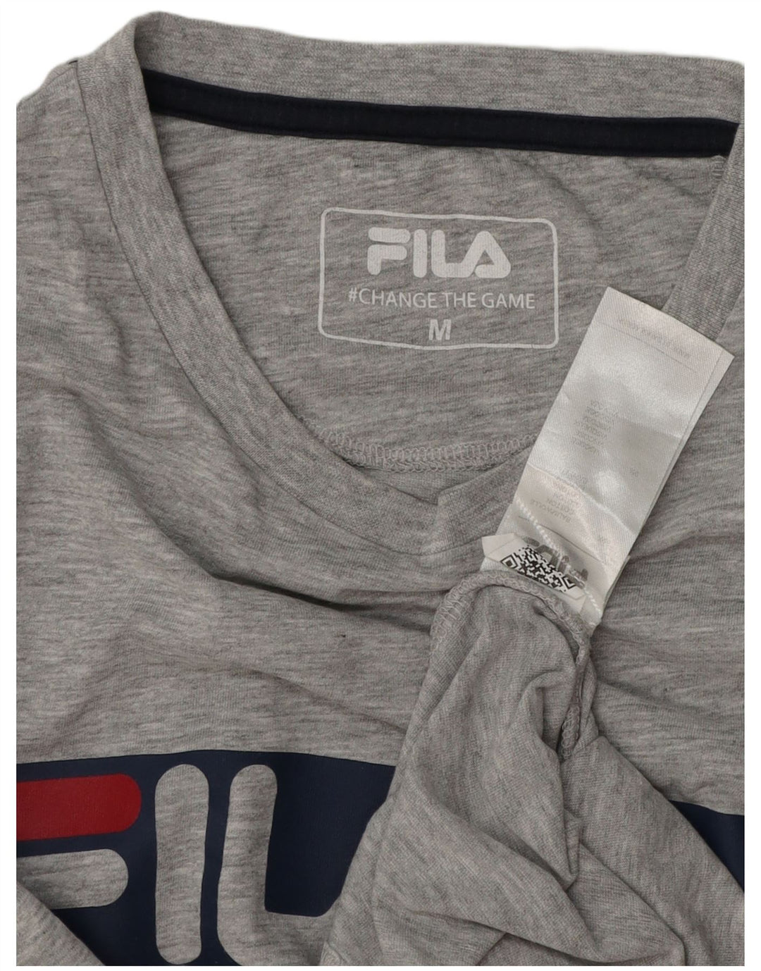 Męski T-shirt Fila z grafiką, średnioszary, bawełniany w cętki