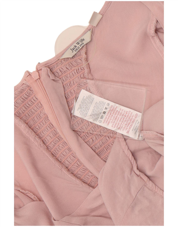 Damska bluzka o krótkim kroju Jack Wills UK 12, średnioróżowa wiskoza