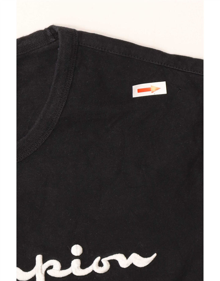 Męski T-shirt Champion z grafiką, mały, czarny, bawełniany