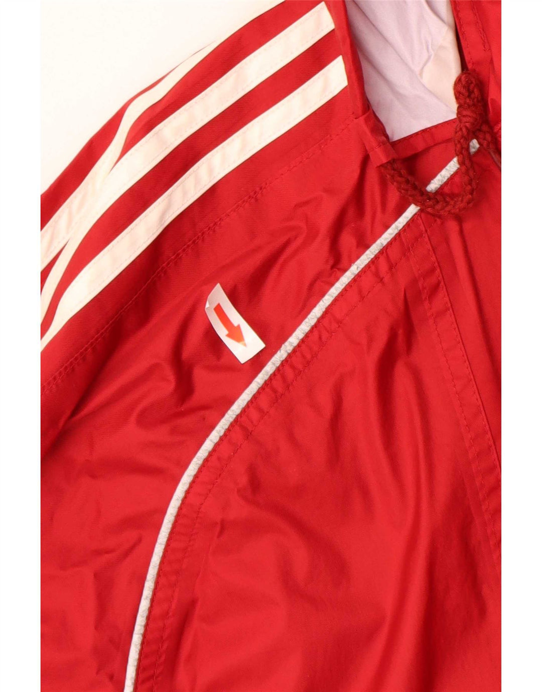 Męska kurtka przeciwdeszczowa Adidas z kapturem UK 44/46, duża, czerwona, poliamidowa