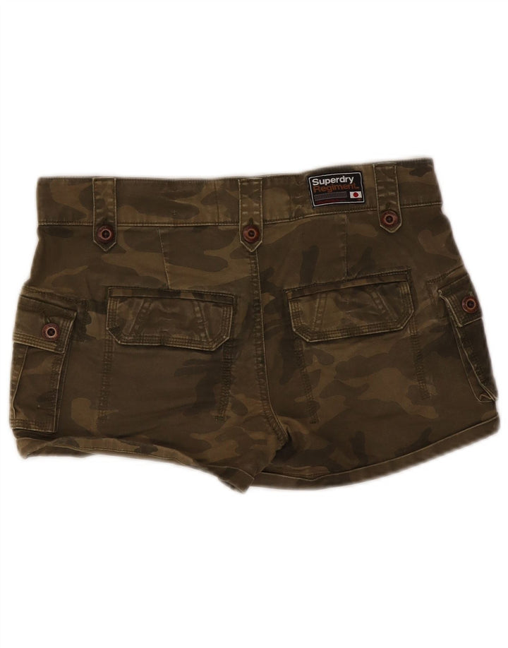 Damskie spodenki cargo Superdry, małe, W30, khaki, bawełna w kamuflażu