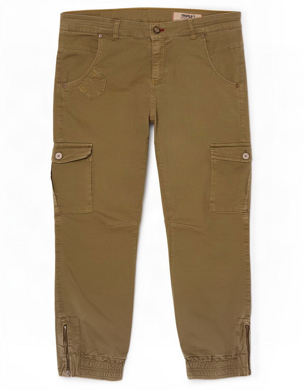 Displaj Męskie zwężane spodnie joggery Cargo W34 L27 Khaki Cotton