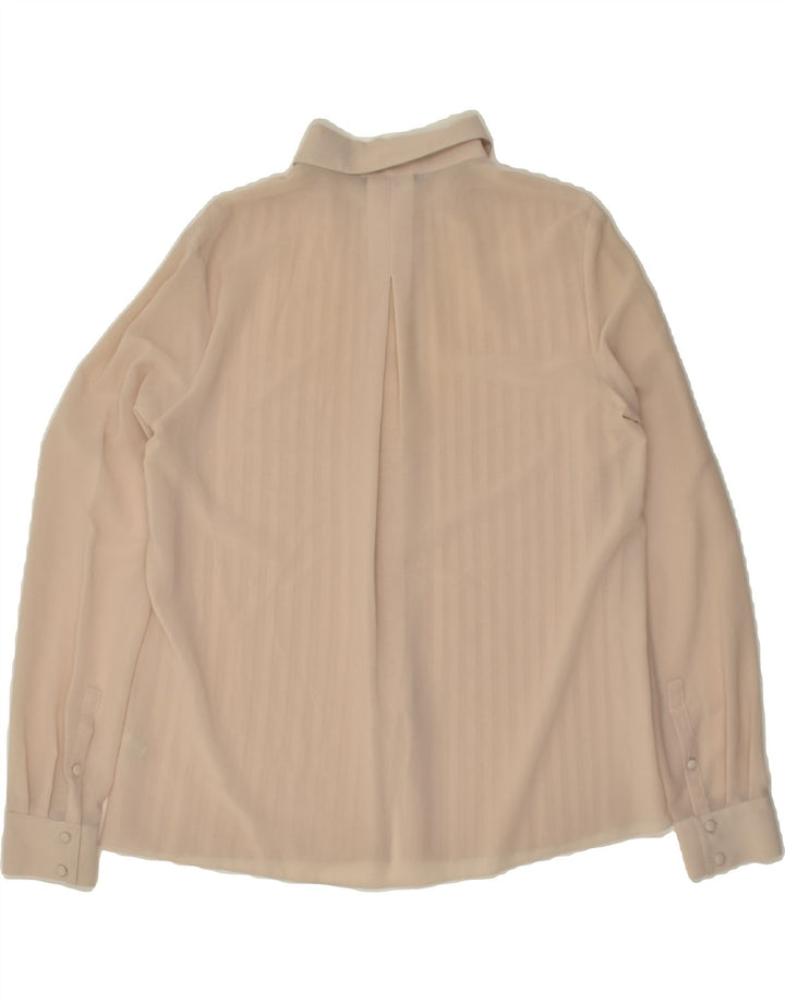 PINKO Damska oversize'owa, prześwitująca bluzka koszulowa UK 10 Small Beige