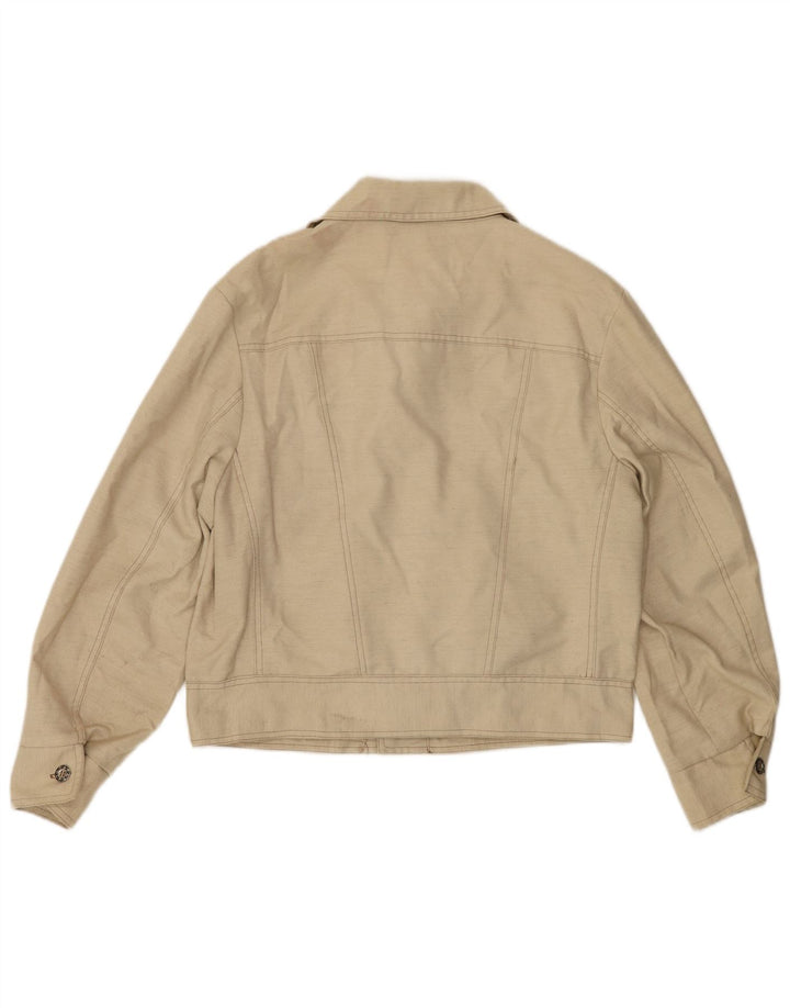 Damska kurtka bomber w stylu vintage IT 48 XL, beżowa