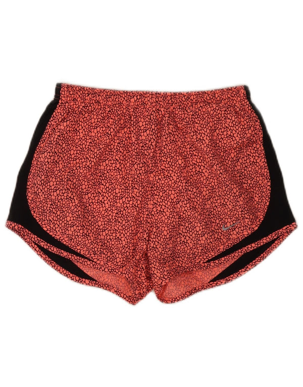 Damskie spodenki sportowe Nike Dri Fit z abstrakcyjnym wzorem UK 10, małe, czerwone, poliestrowe