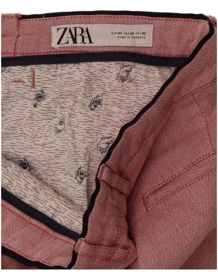 Męskie spodenki chino Zara IT 42 Large W32 Różowa bawełna