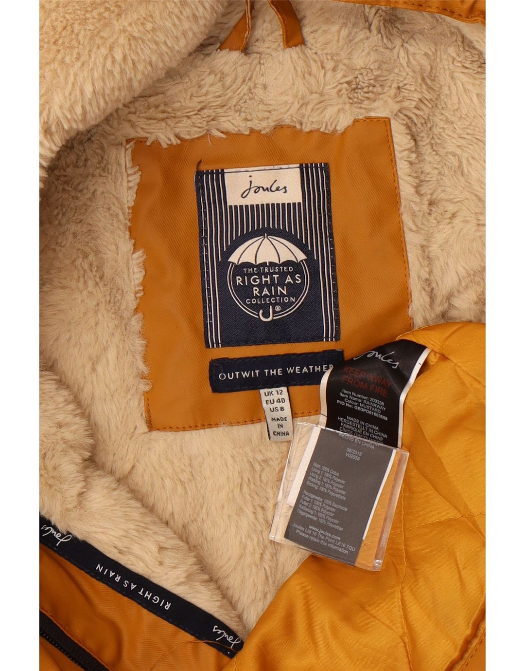 JOULES Womens Hooded Raincoat UK 12 Medium  Brown Cotton Vintage Joules and Second-Hand Joules from Messina Hembry 