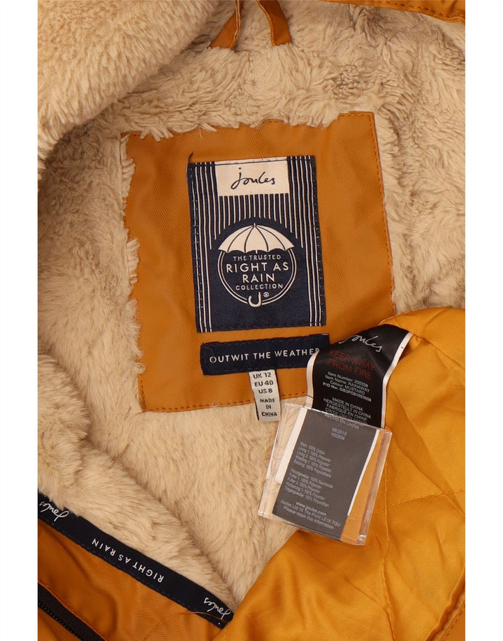 JOULES Womens Hooded Raincoat UK 12 Medium  Brown Cotton Vintage Joules and Second-Hand Joules from Messina Hembry 