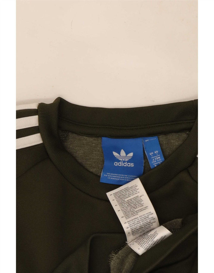 Adidas Męska bluza sweterkowa, duża, khaki, poliester