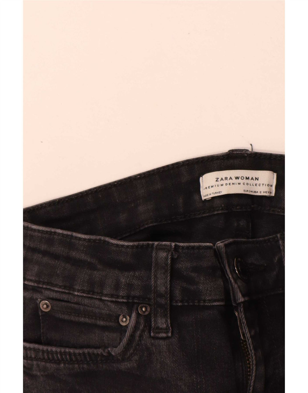 Damskie jeansy rozkloszowane Zara EU 34 2XS W24 L28 Czarne