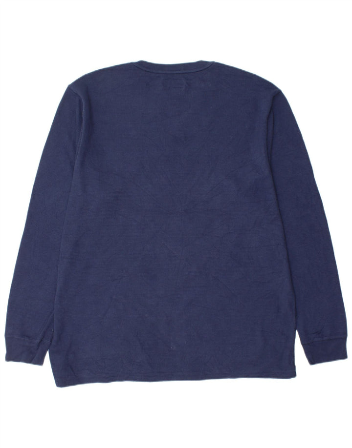 Koszulka POLO RALPH LAUREN Męska koszulka z długim rękawem XL, granatowa, bawełniana