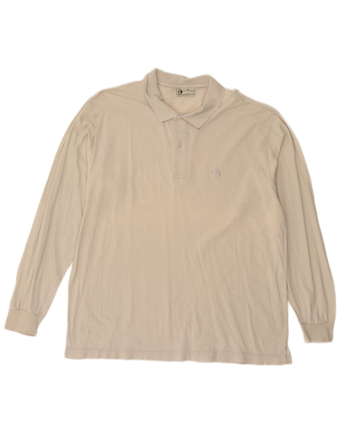 Męska koszulka polo SERGIO TACCHINI z długim rękawem IT 52, duża, złamanej bieli, bawełniana