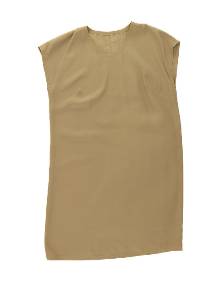 VINTAGE Womens Sleeveless Shift Dress UK 16 Large Khaki Vintage Vintage and Second-Hand Vintage from Messina Hembry 
