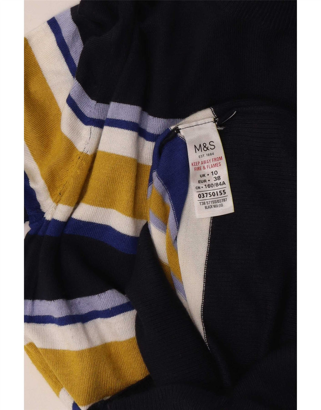 Marks & Spencer Damska sukienka sweterkowa z długim rękawem UK 10, mała, wielobarwna