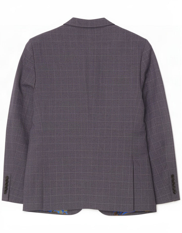 Marks & Spencer Męska krótka marynarka zapinana na 2 guziki UK 42 XL Granatowa kratka