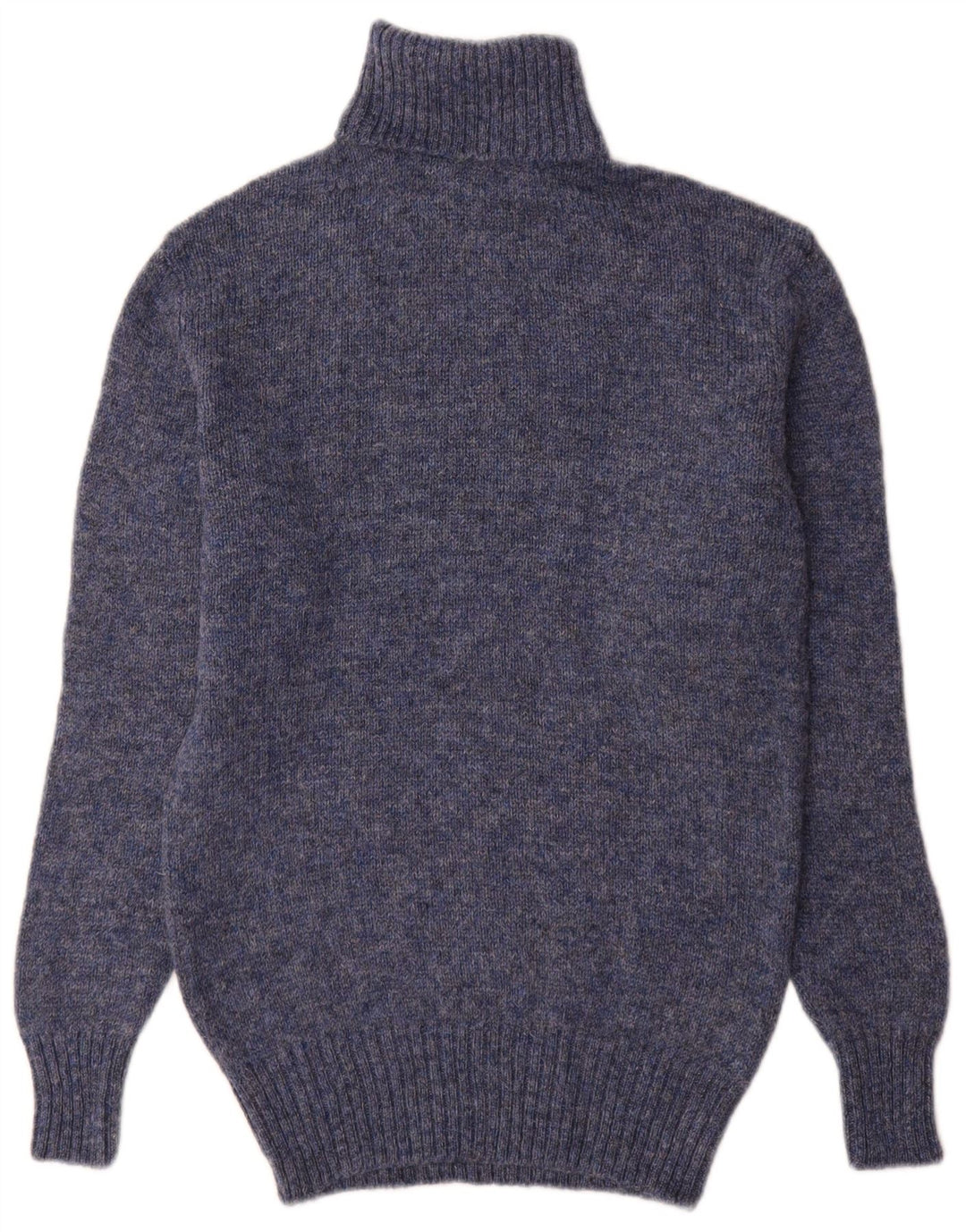 Vintage męski sweter z wywijanym dekoltem, mały niebieski, nowy wełniany
