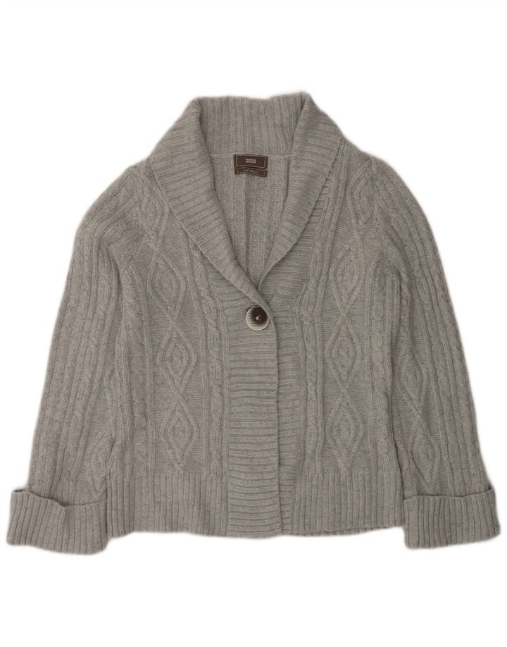 Marks & Spencer Damski sweter kardigan UK 12 Średni szary akryl