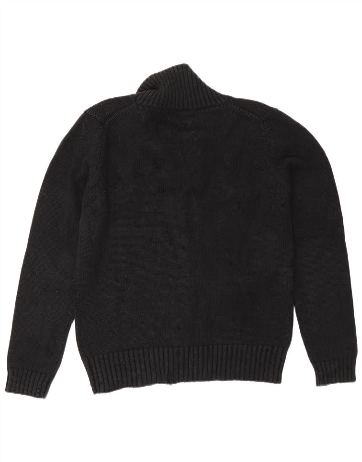Zara Męski sweter kardigan Średni czarny bawełniany klasyk
