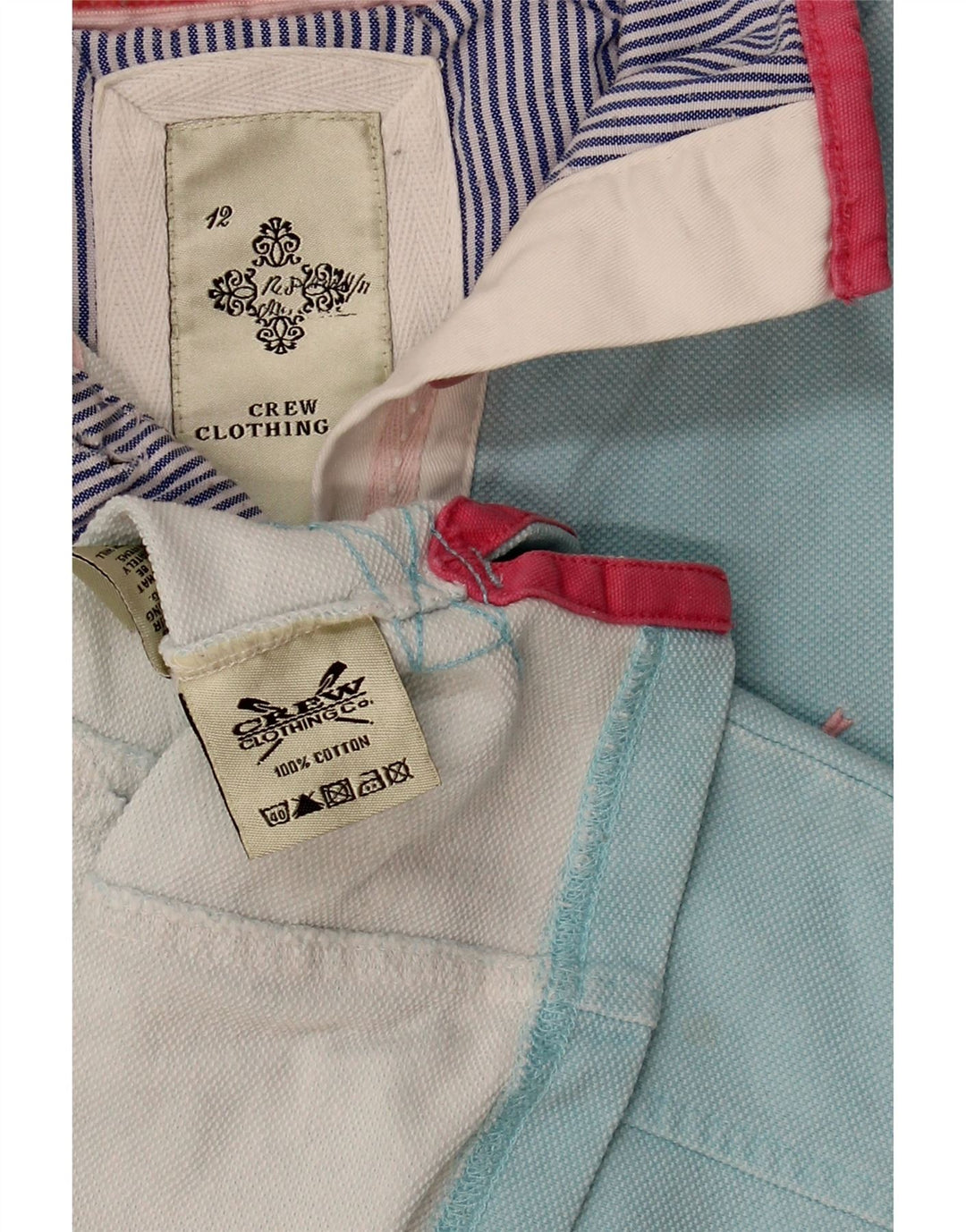 Crew Clothing Damska bluza z dekoltem w serek, UK 12, średnia niebieska bawełna