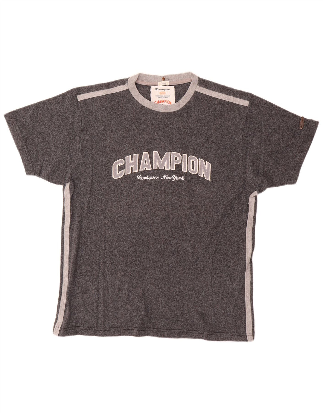 Męski T-shirt Champion z grafiką, duży, szary, bawełniany