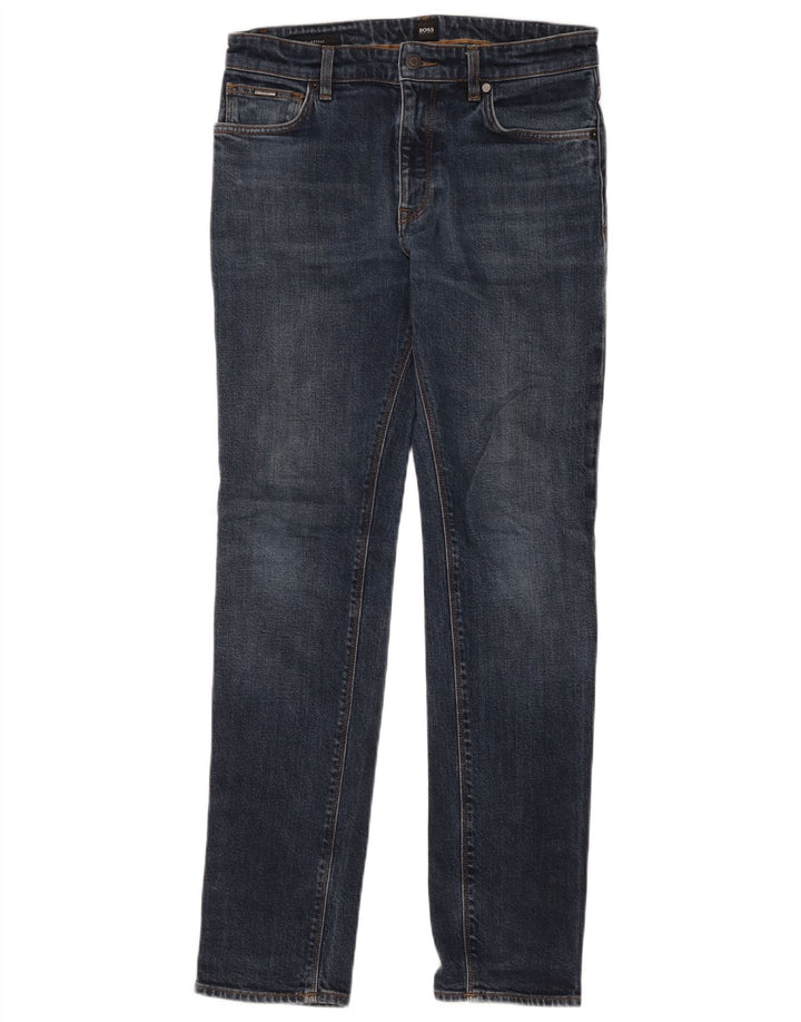 Męskie jeansy slim proste Hugo Boss W30 L32 granatowe
