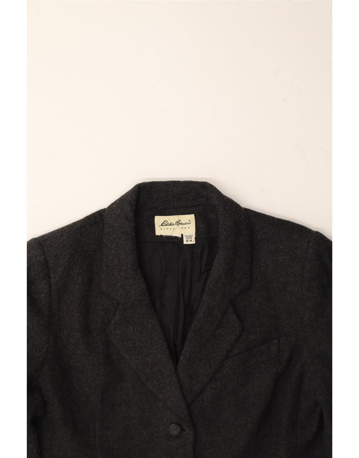 EDDIE BAUER Womens 3 Button Blazer Jacket UK 14 Medium Black Vintage Eddie Bauer and Second-Hand Eddie Bauer from Messina Hembry 