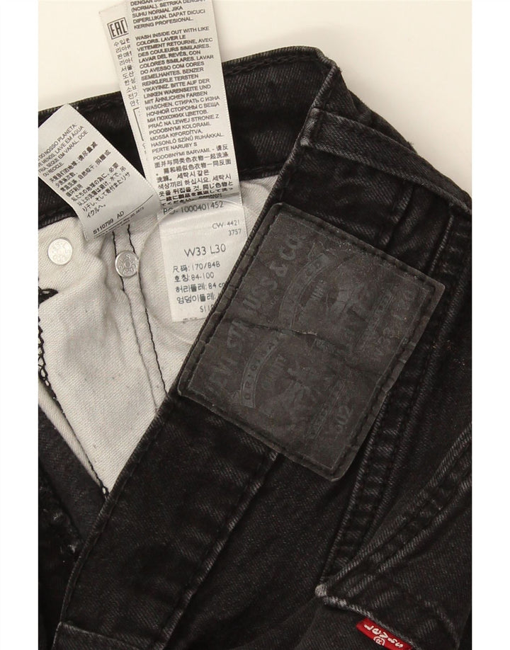 Męskie jeansy Levi's 502 Tapered W33 L27 Czarna bawełna